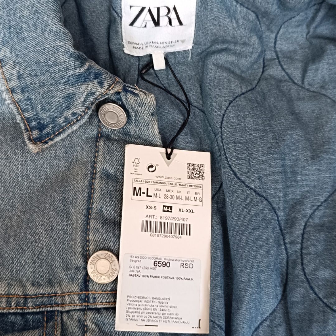 Куртка джинсова Zara, оверсайз, р. М - L