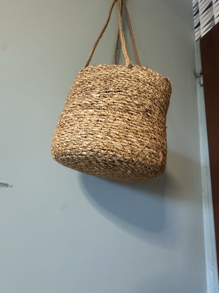 Wisząca doniczka osłonka wiklinowa Boho style rustykalna 20 cm