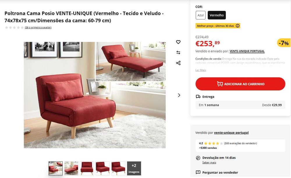 Poltrona/chaise longue/cama