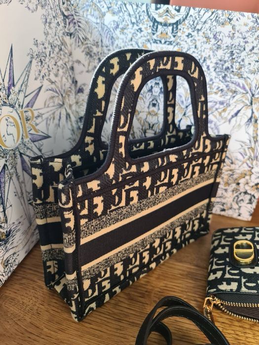 Zestaw Dior mini shopper torebka i portfel