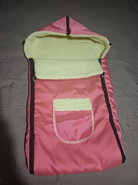 Śpiworek do wózka, różowy, ciepły