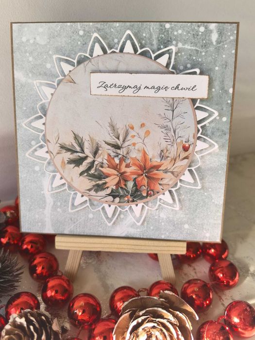 KARTKA ŚWIĄTECZNA handmade w kopercie - personalizowana