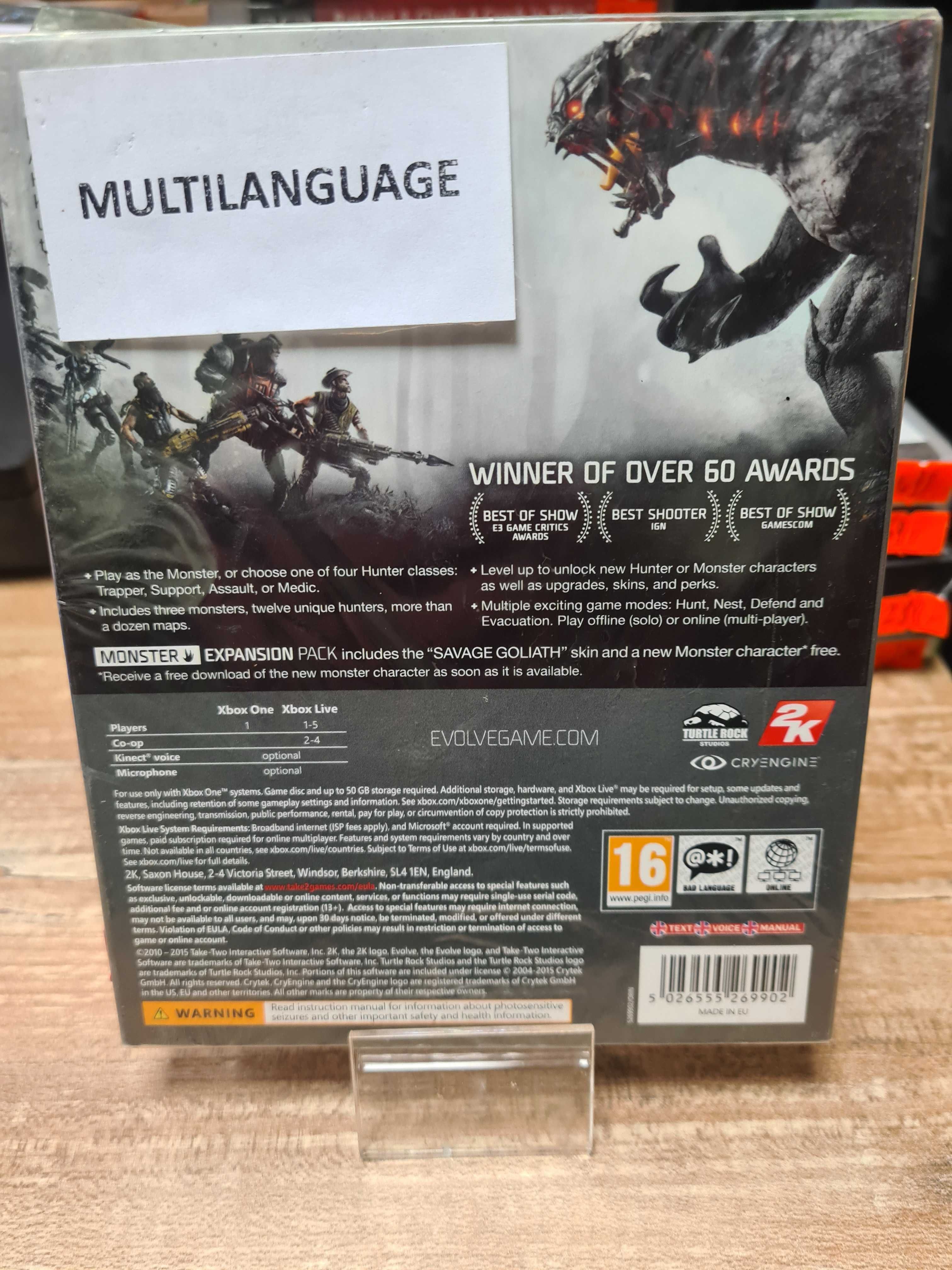 Evolve XBOX ONE Nowe, Sklep Wysyłka Wymiana