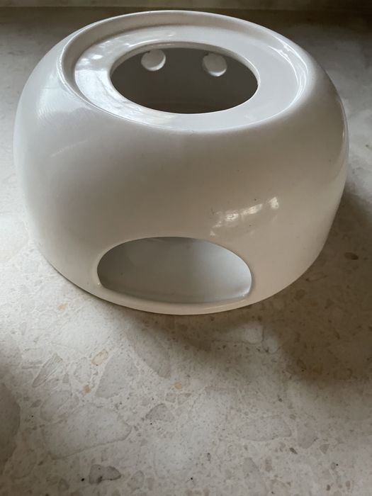 Imbryk podgrzewany czajniczek bialy podgrzewacz