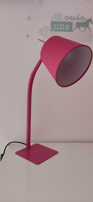 Candeeiro de Secretária e Abajour Rosa