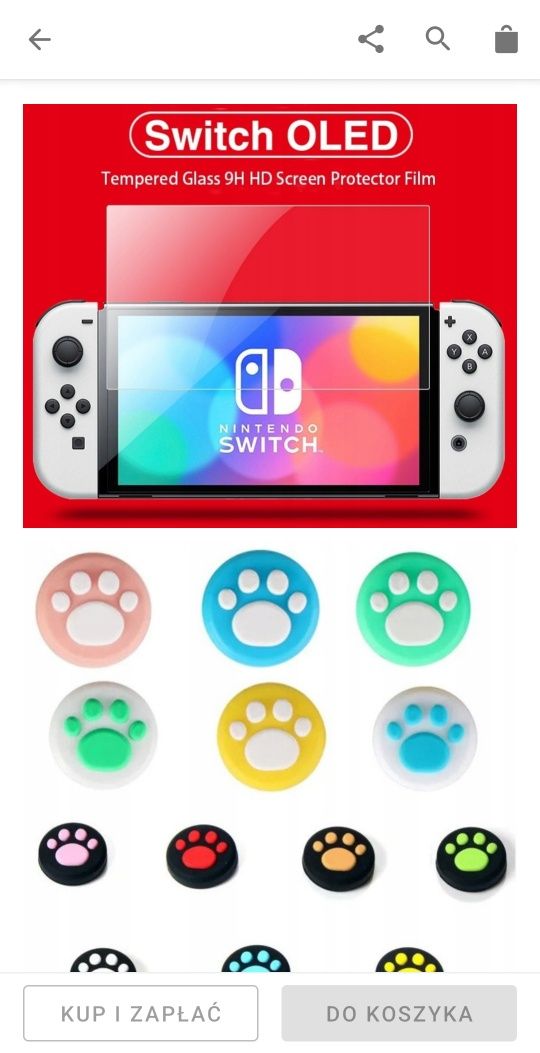 Nintendo SWITCH Oled White  +etui + szkło plus projektor