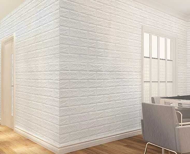 Papel de parede - Decoração Tijolo - Branco