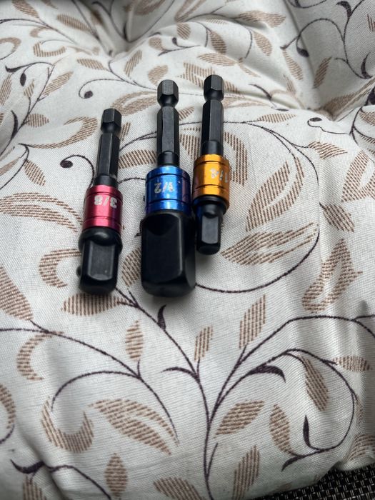 набор 3шт наконечники гайковерта шуруповерта ударні 1/4 3/8 1/2