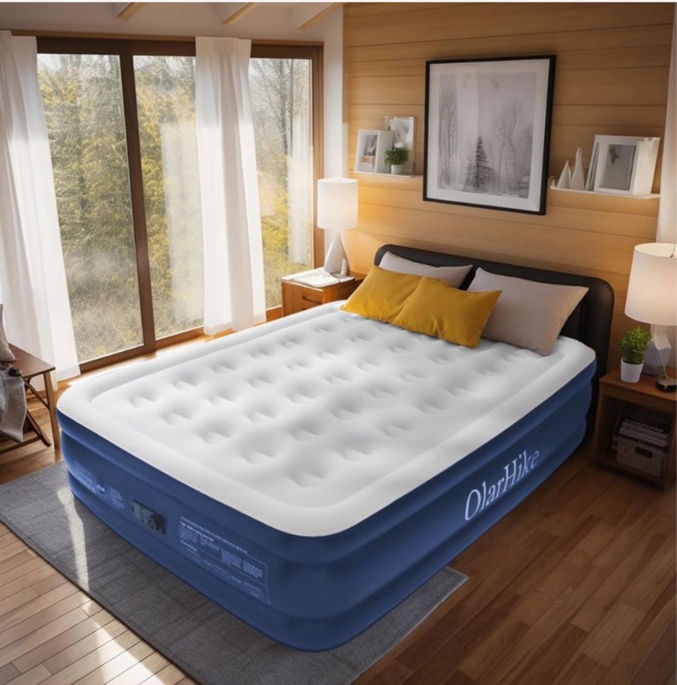 Samopompujący Dmuchany Materac Elektryczny 2 osobowy Queen Size