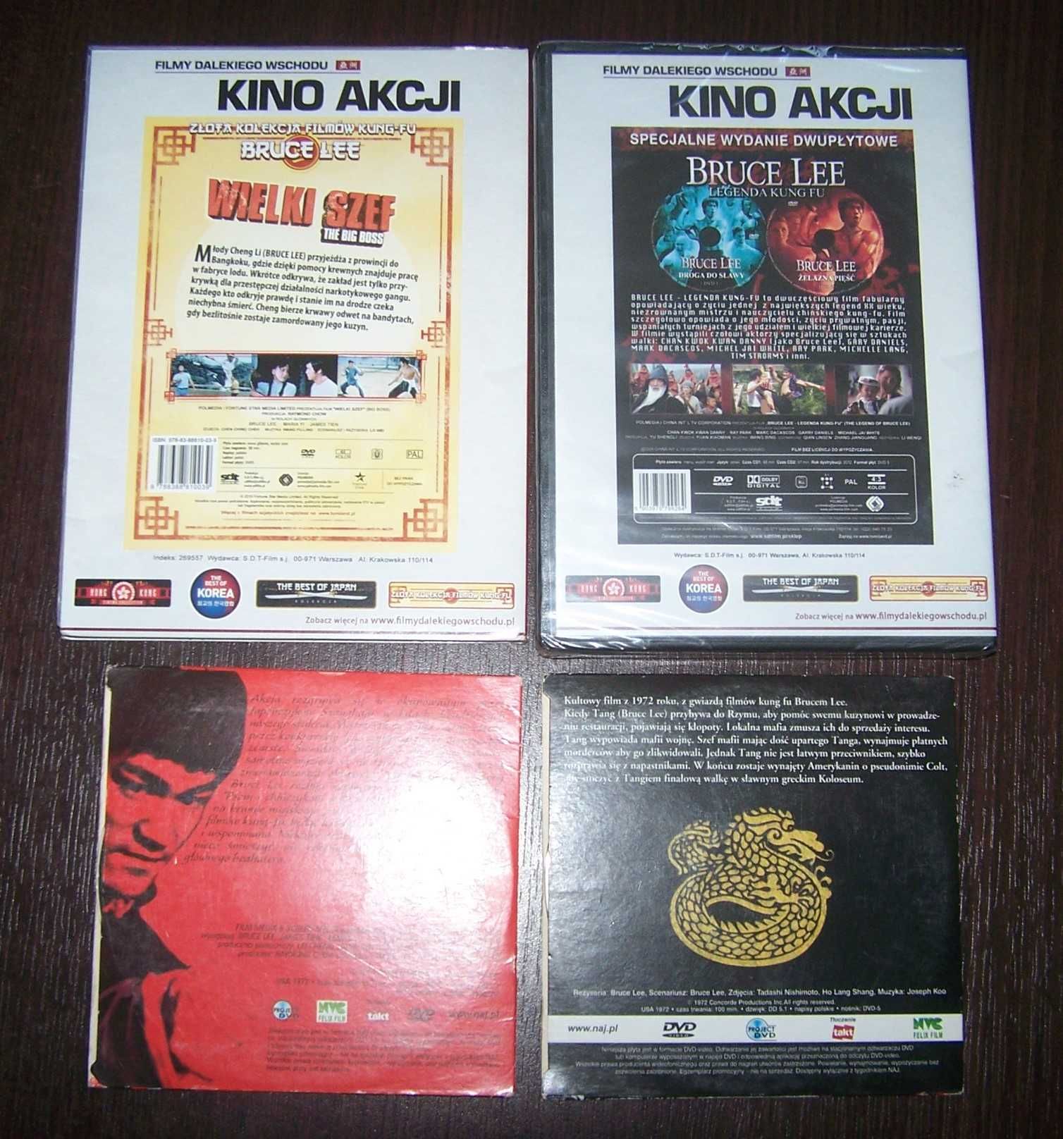 BRUCE LEE 4 filmy 1 nowy Wielki szef Droga smoka Wściekłe pięści...