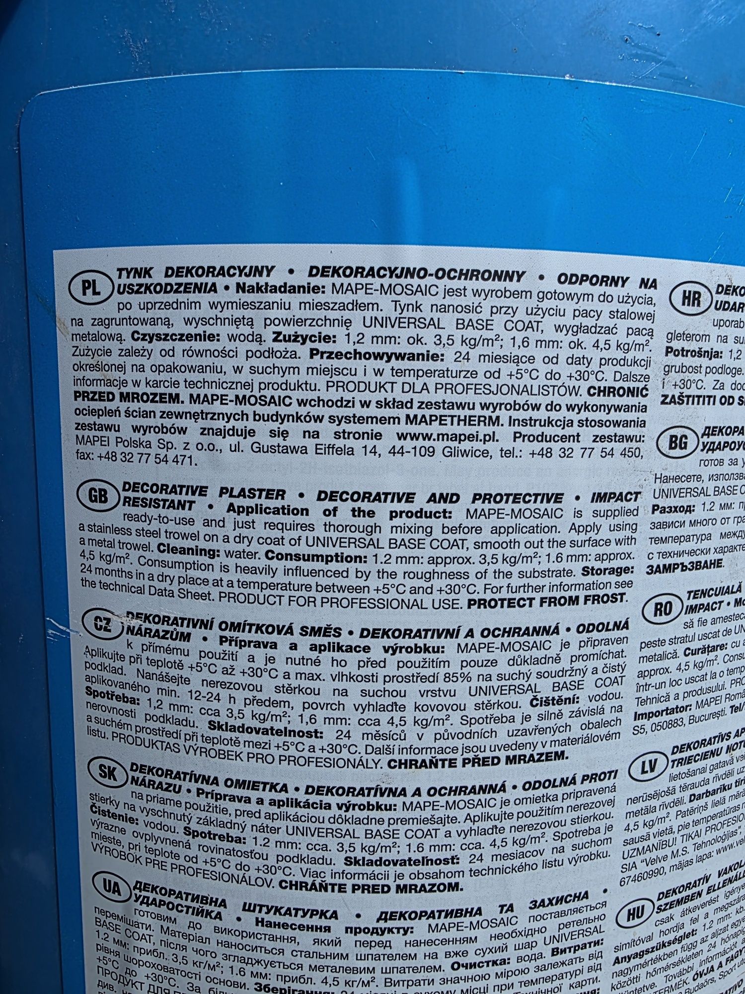 Tynk mozaikowy marmolit mapei.
