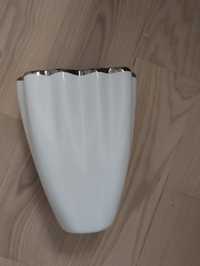 Wazon wazonik biały ceramika srebro