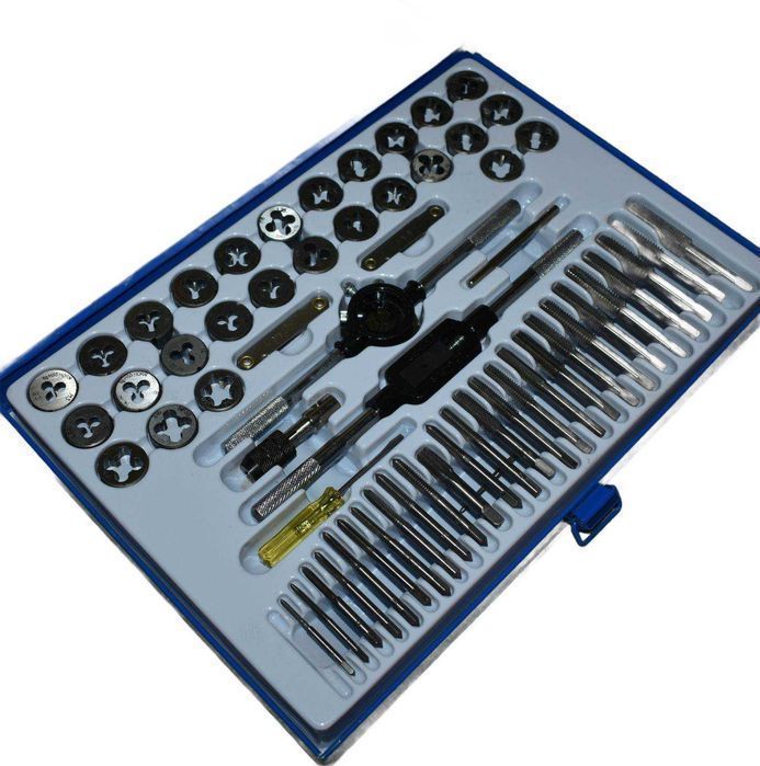 Zestaw metrycznych i calowych gwintowników i narzynek 60 szt. HSS