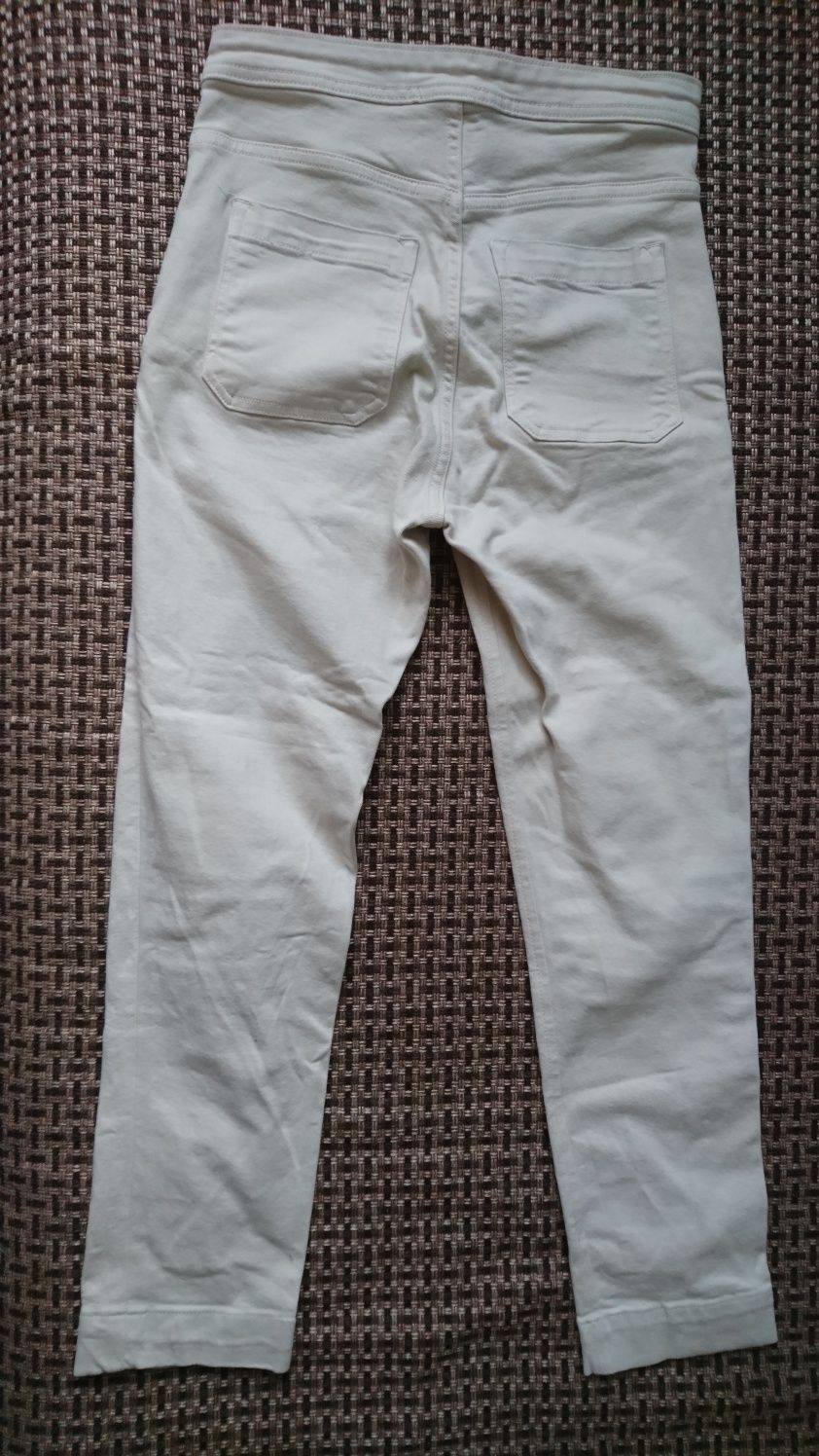 Женские бежевые джинсы H&M скинни, с высокой посадкой