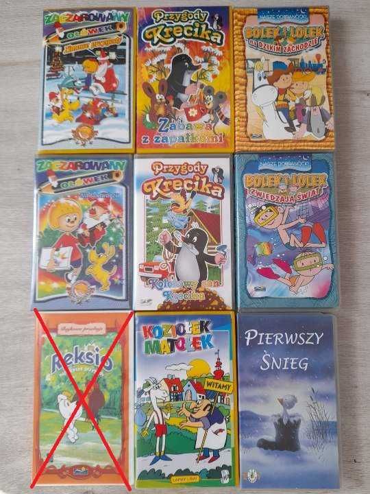 Kasety vhs bajki 8 szt. Zaczarowany ołówek, Krecik , Bolek i Lolek
