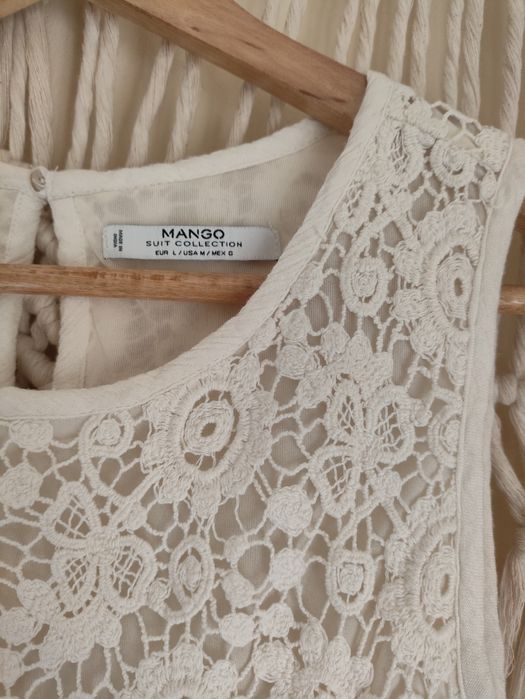 Blusa / top branca manga cava Mango