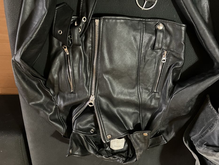 Blusao couro preto Berskha