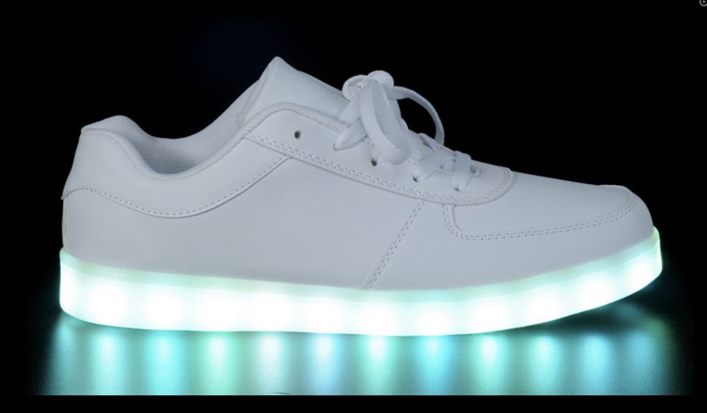 Buty świecące LED - Białe z Brokatem dla dzieci i młodzieży 36 37 38