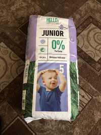 Памперсы junior 5 hello sensetive