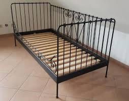 Czarne kultowe metalowe łóżko IKEA Meldl 90 200 rama + stelaż