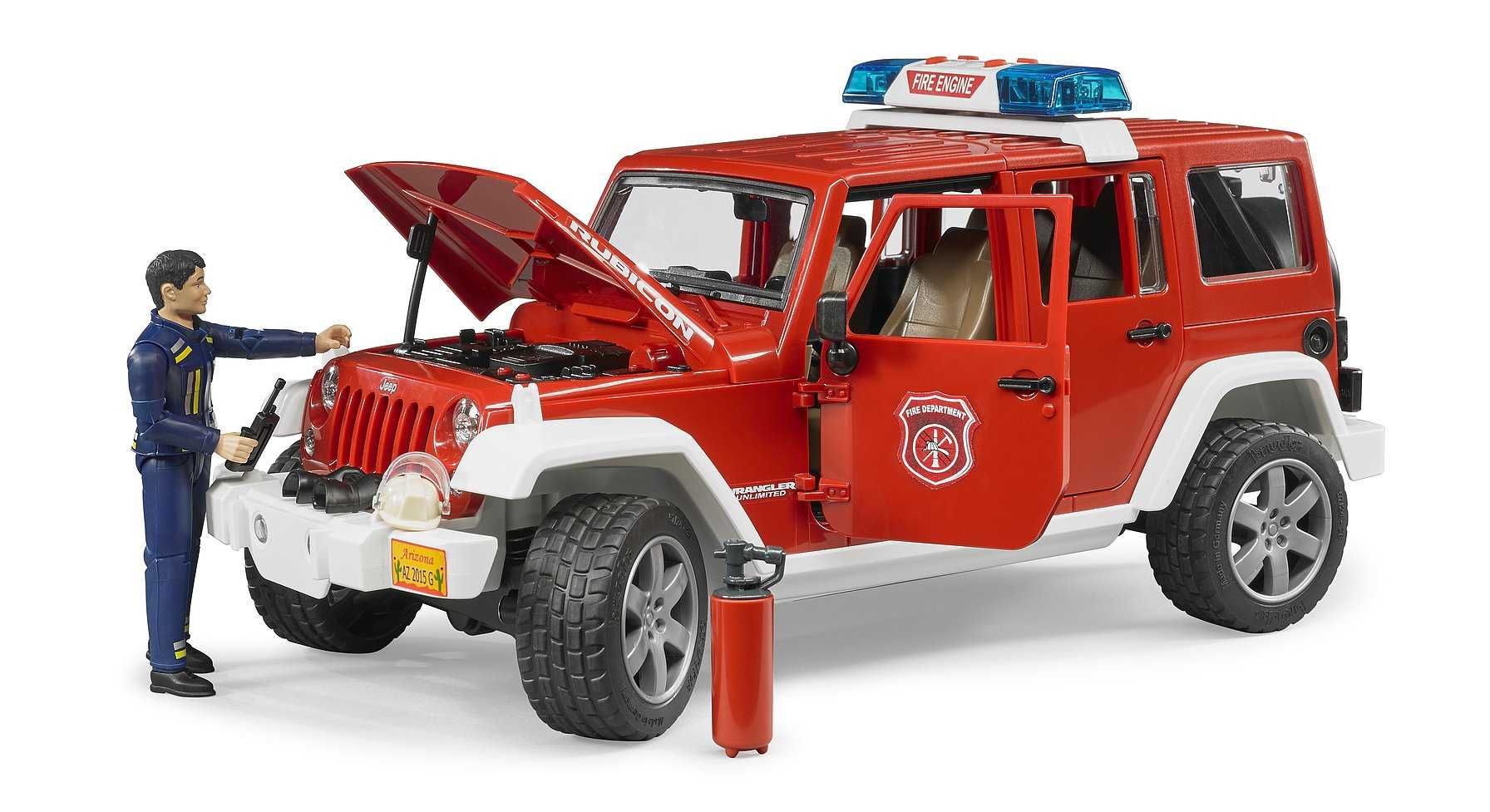 Bruder 02528 Straż pożarna jeep wrangler ze strażakiem