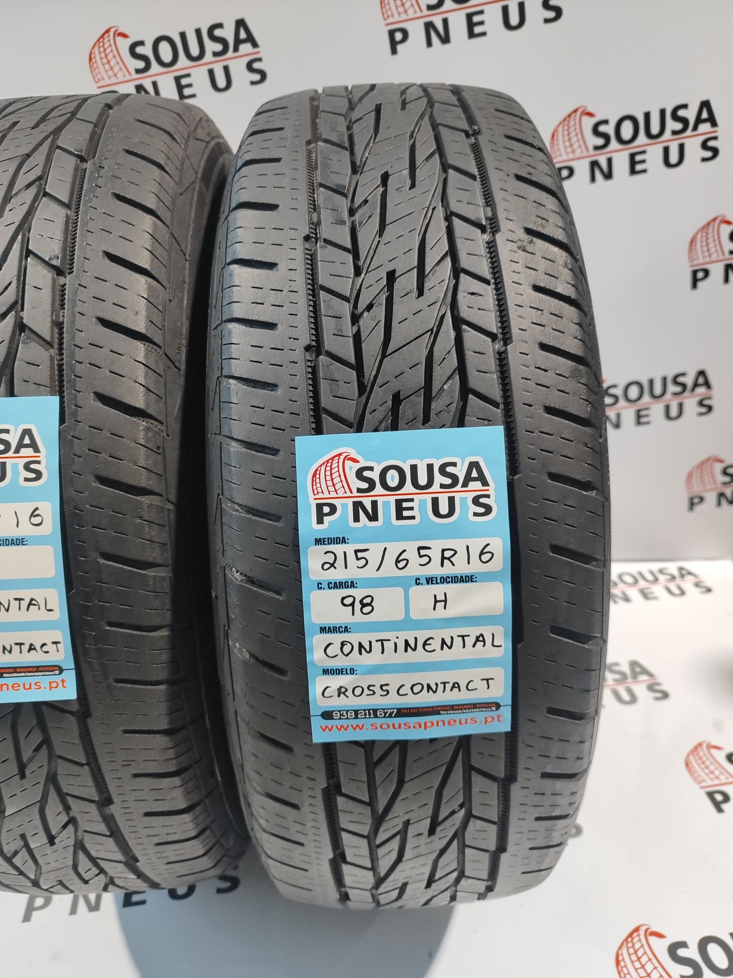 2 pneus semi novos 215-65R16 Continental - Oferta dos Portes