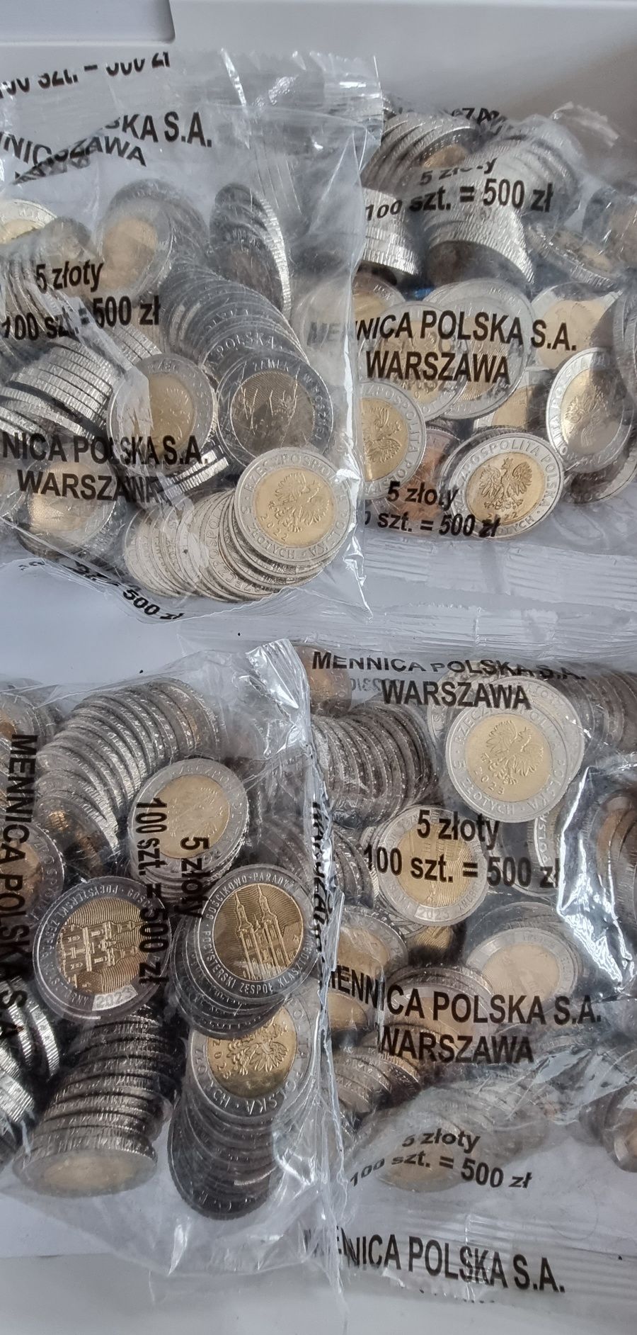 4 x woreczek menniczy 2022 i 2023 monety kolekcjonerskie 5 zł