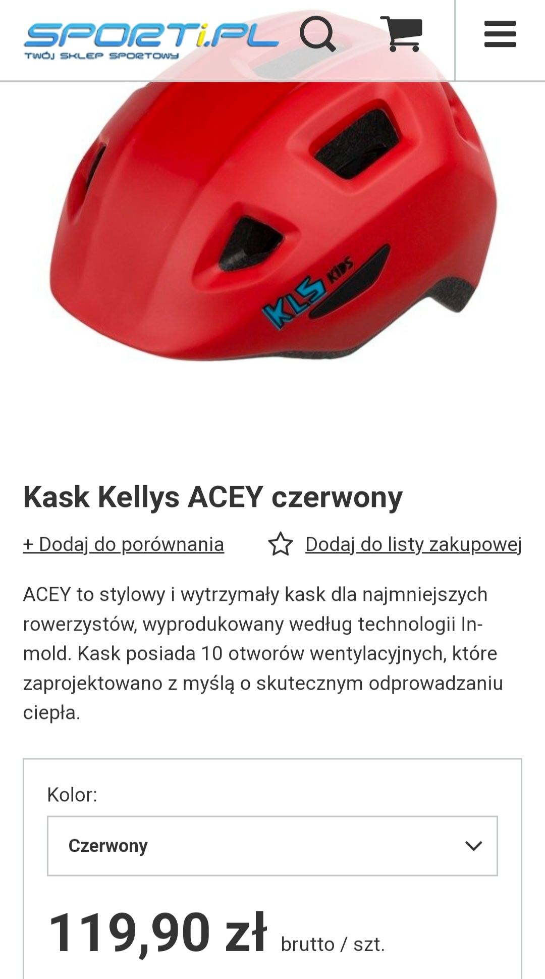 Kask Kellys Acey Red - rozmiar S (50-55 cm)
