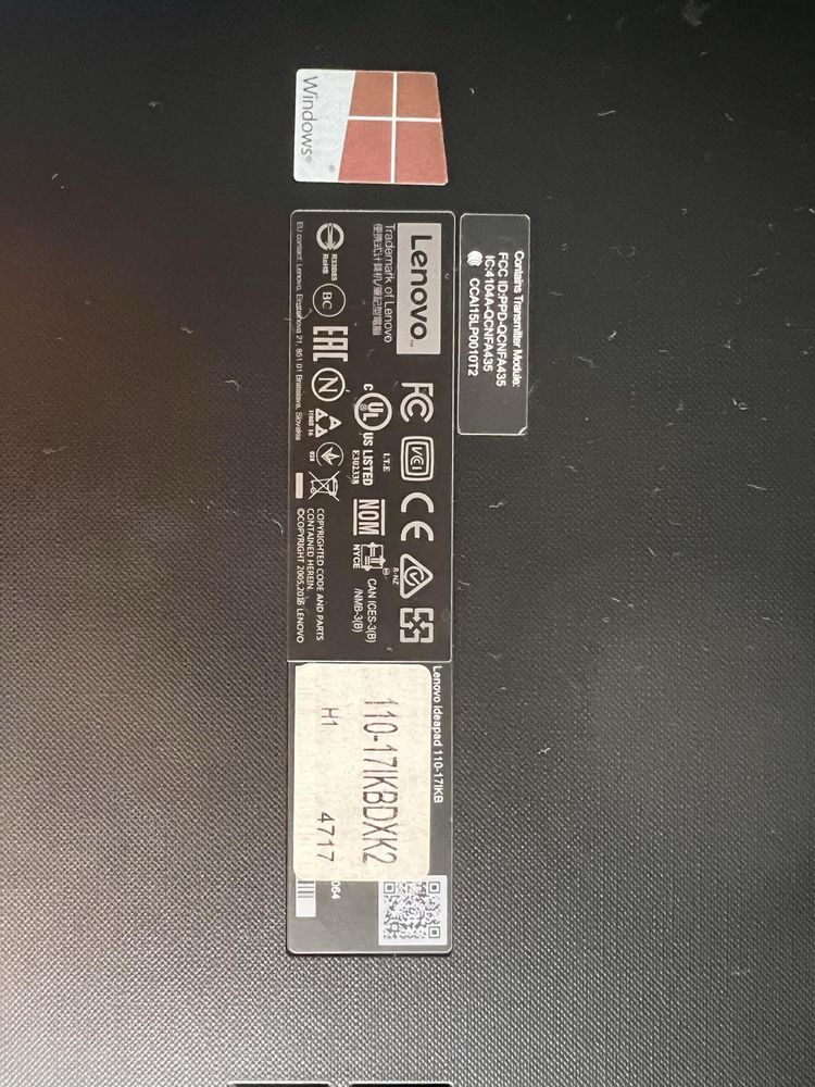 laptop lenovo ideapad 110-17IKB DXK2