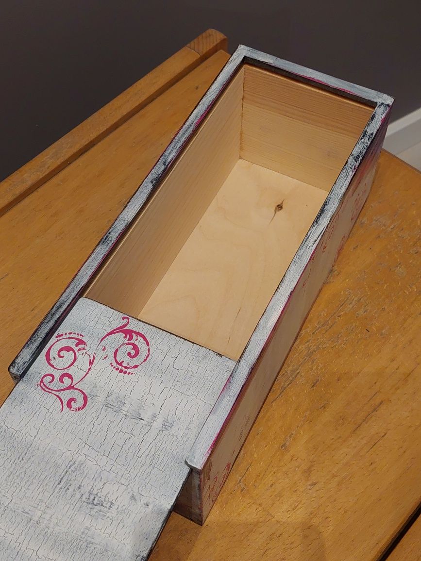 Pudełko skrzynka drewniana rękodzieło hand made