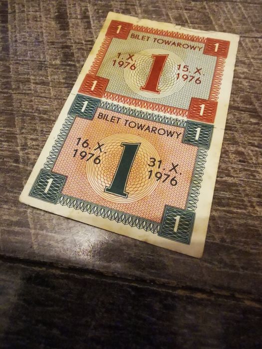 Bilet towarowy, kartka na cukier PRL