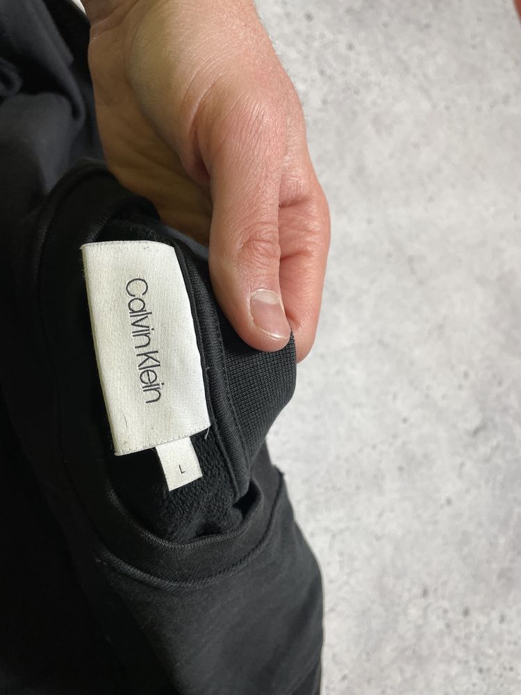 Мужская Кофта Свитшот Calvin Klein С Большим Лого Черный Оригинал M-L