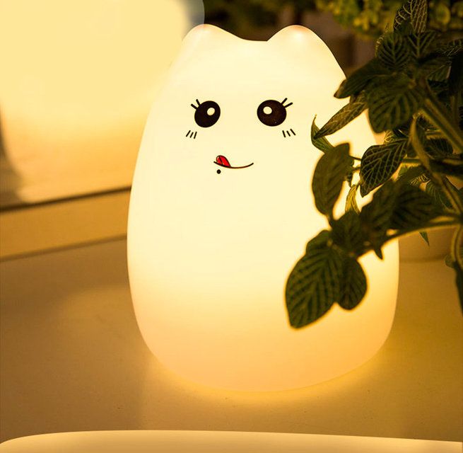Силиконовый LED ночник-лампа "Кошечка"