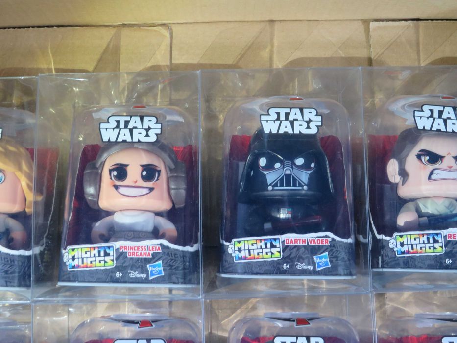 10 Figuras Mighty Muggs Star Wars Hasbro + 10 Caixas Acrílico