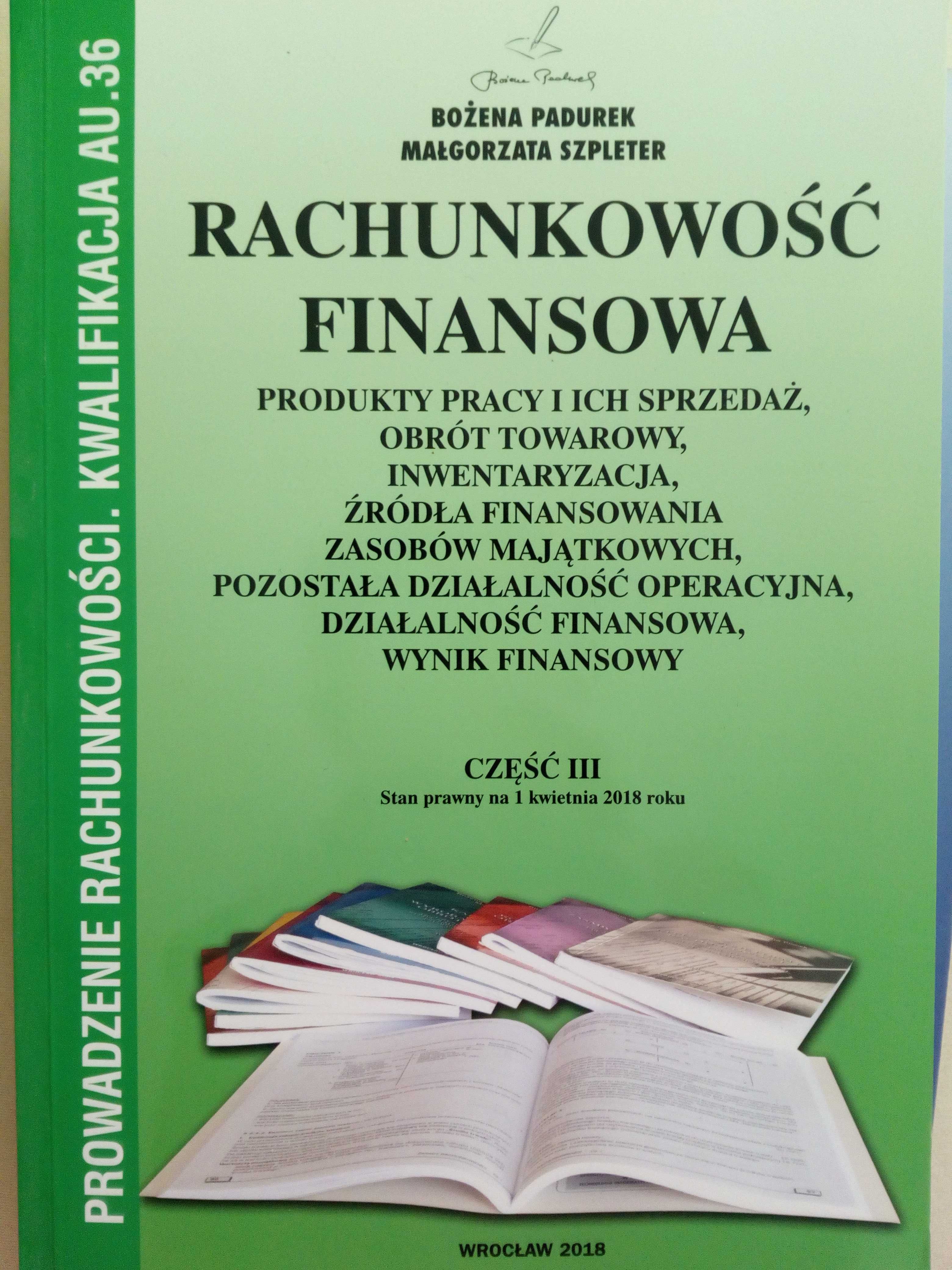 Padurek Bożena podręczniki do rachunkowości/księgowości ! Stan IDEALNY