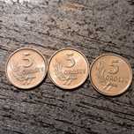 5 Gr - Monety obiegowe z PRL 1961,62,63