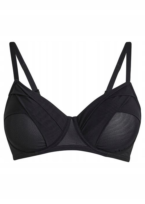 B.P.C biustonosz miękki, warstwowy z fiszbinami czarny 75B.