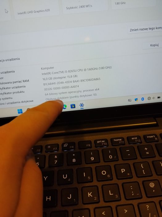 #3106 Dell Latitude 7400 i5-8265U 16GB 256SSD DOTYK FV23 GW12 NOWA BAT