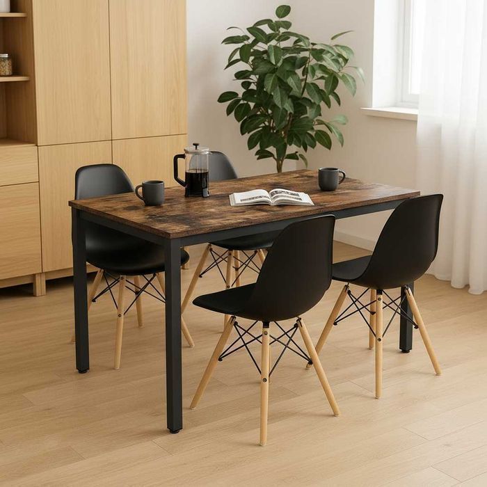 NOWY Stół z Krzesłami Drewniany do Kuchni Salonu Jadalni Stolik Loft