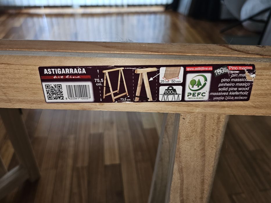 Cavaletes madeira pinho maciço - 75,5cm altura