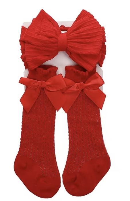 Opaska z kokardką +podkolanówki
