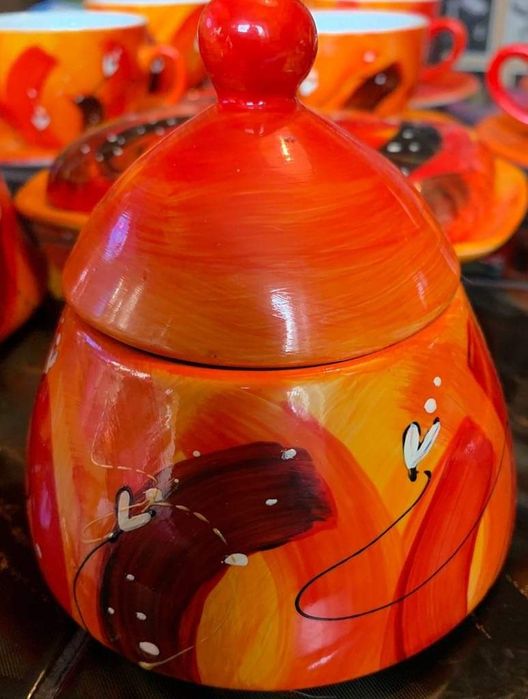 Ręcznie malowany komplet porcelana