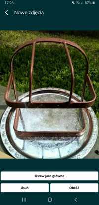 Bagażnik rower dziecko fotelik stary zabytkowy metal brązowy
