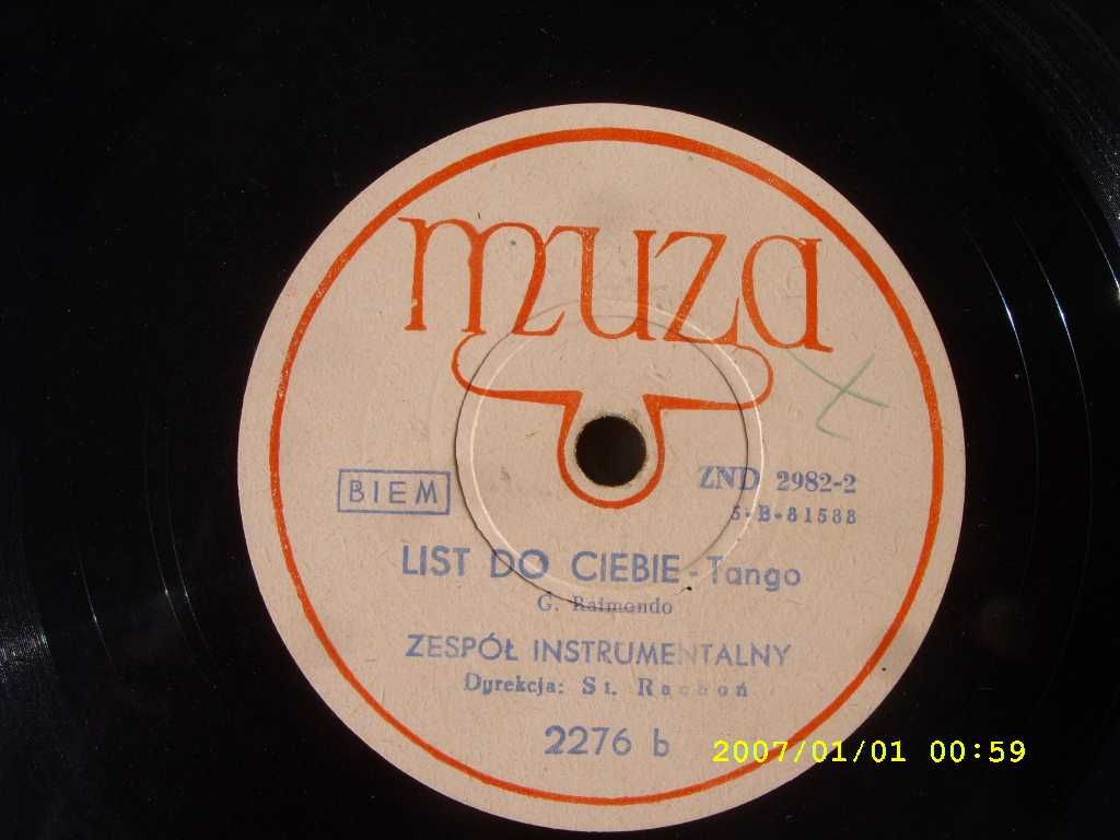 6. Plyta  ,patefonowa ,MUZA, -ST. RACHON,  10 cali ,78 obrotow., 2276