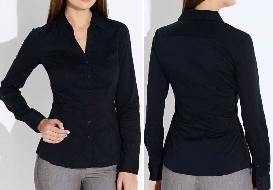 Рубашка батник на девочку рубашка синяя сорочка темно синя 158-164