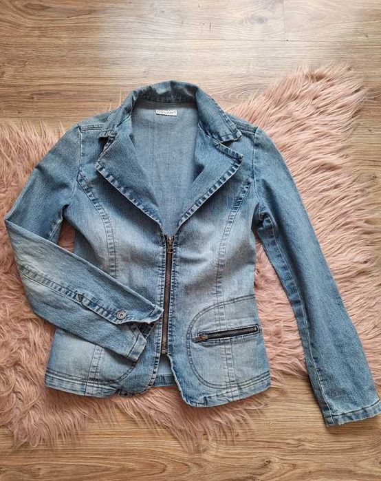 Świetna jeansowa katana kurtka jeansowa C&A 38 bawełna vintage retro