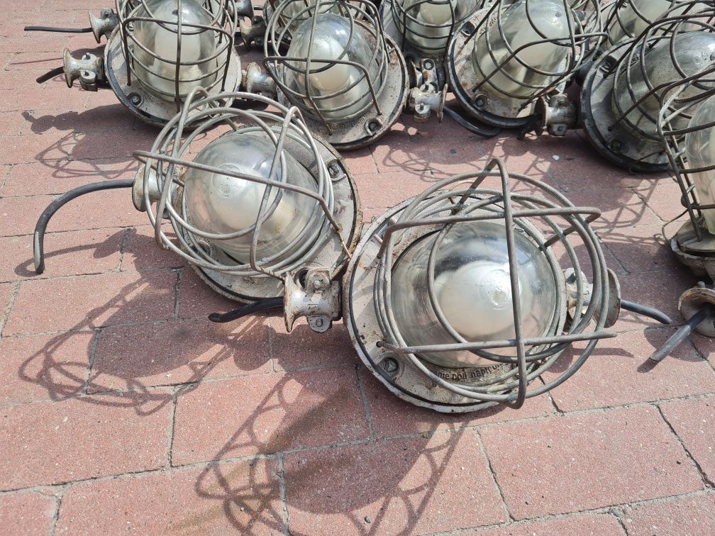 Lampy przemysłowe industrialne loftowe z PRL 1987 duże ciężkie z HSW
