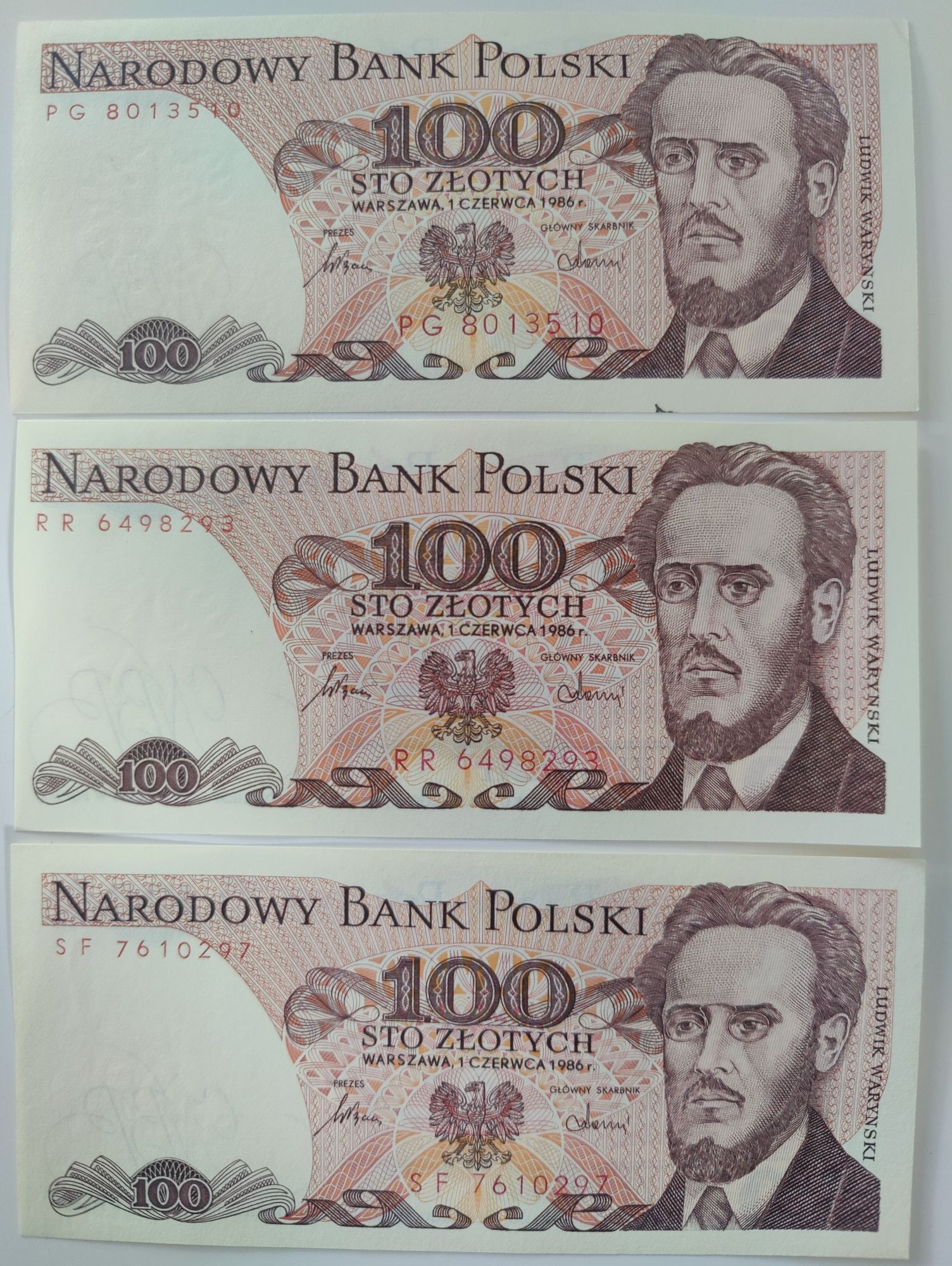 banknot 100 zł Waryński PRL stan 1/1- złotych
