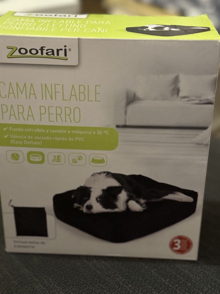 Cama de cão insuflável nova com capa lavável