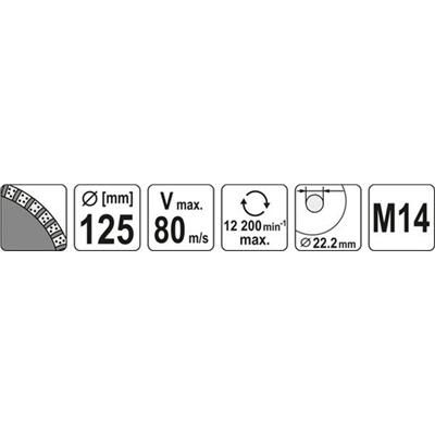 Tarcza diamentowa 125mm M14 szlifowanie betonu